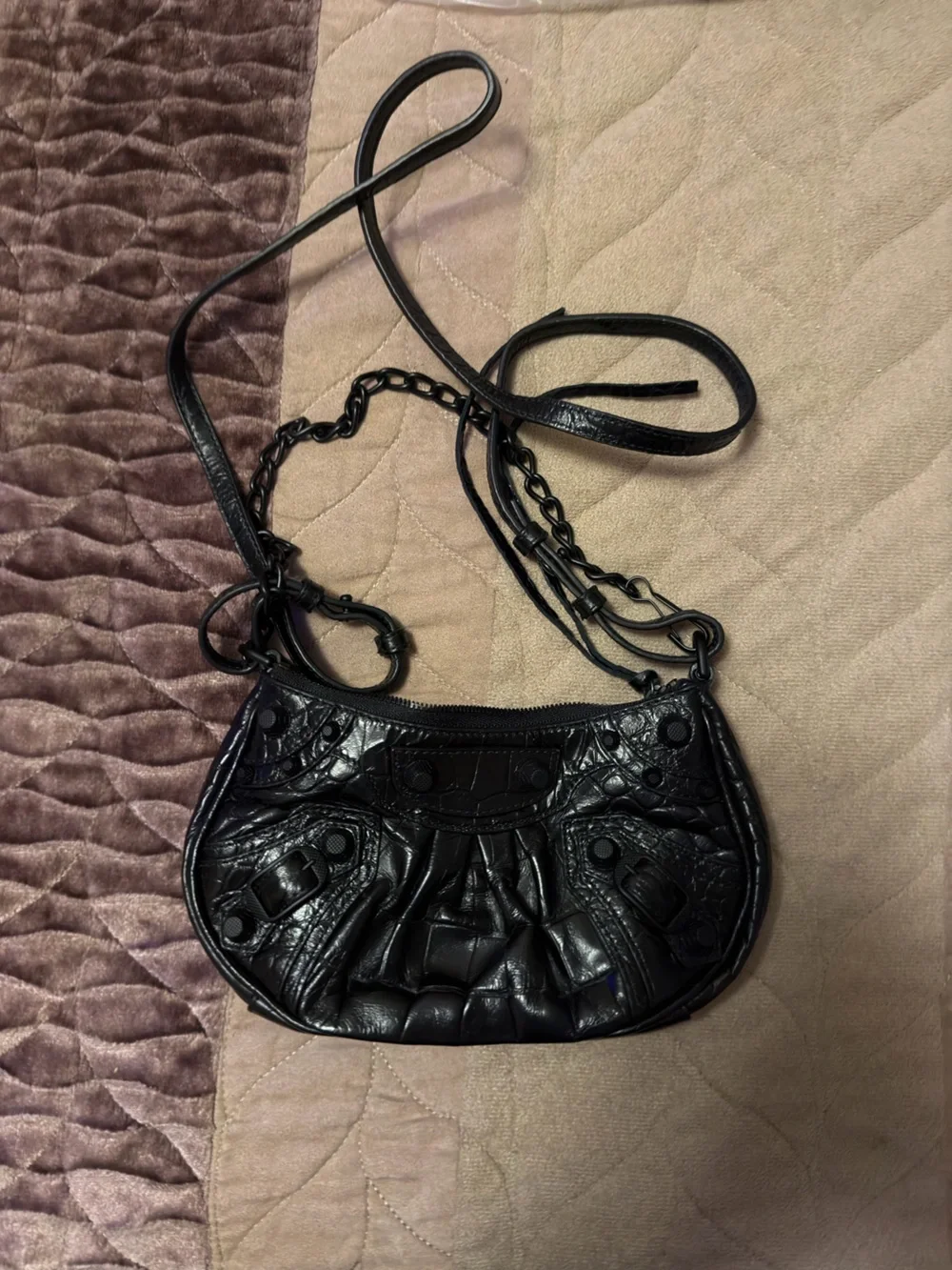 Balenciaga Black Quilted-Style Crossbody Bag